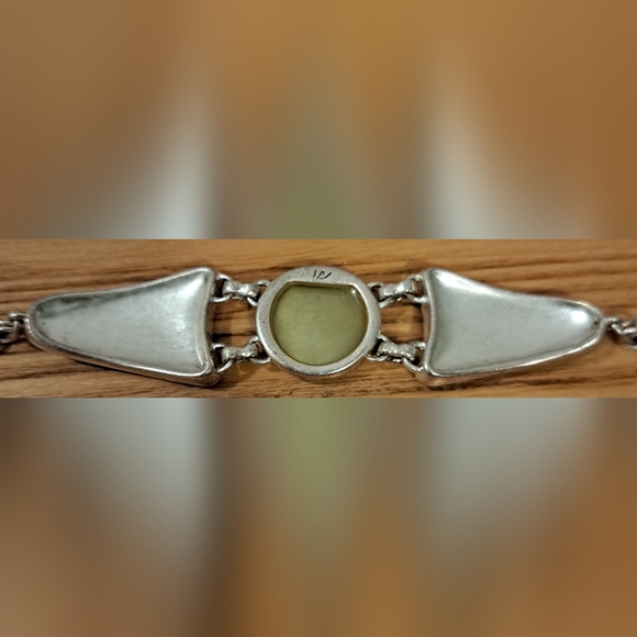 Vintage Liz Claiborne Brown Suede & Silver Tone Floral Boho Bracelet Jewelery - Picture 6 of 6